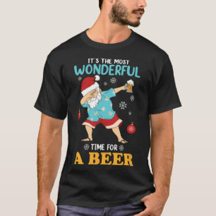 Julafton Jultomten-grav och dryck öl-lusen Wonde T Shirt