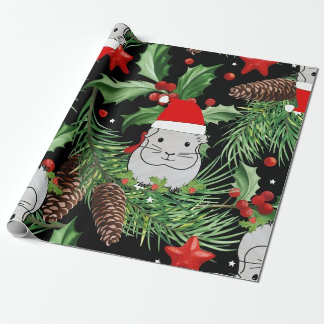 julafton jultomten Guinea gris Presentpapper (Utrullad)