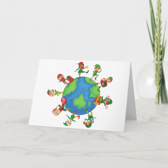 julafton jultomten helgkort (Framsida)