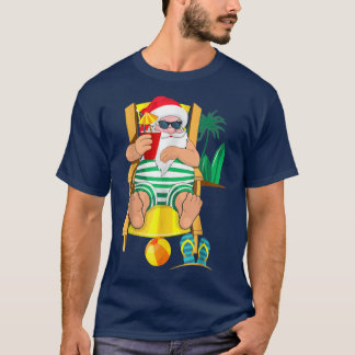 Julafton Jultomten på stranden, hawaiiska julen Va T Shirt