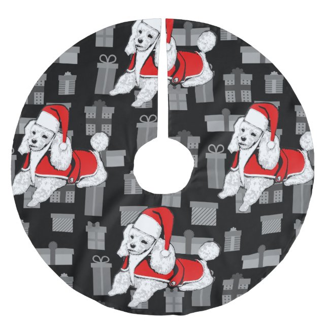 julafton jultomten pudel julgransmatta borstad polyester (Framsidan)