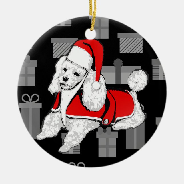 julafton jultomten pudel julgransprydnad keramik (Framsidan)