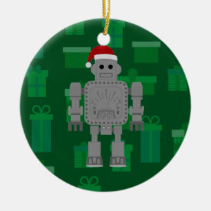julafton jultomten robot julgransprydnad keramik