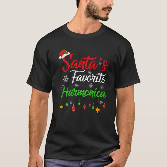 Julafton jultomtens favoritjulafton i Harmonica T Shirt (Framsida)