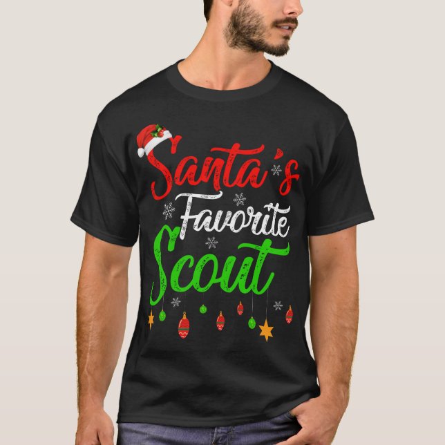 Julafton jultomtens favoritscout jul t shirt (Framsida)