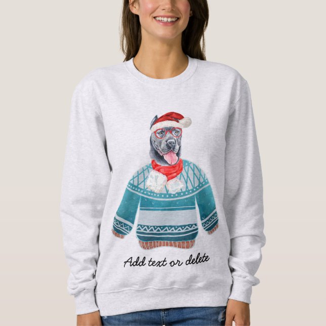Julafton Käpp Corso Ugly jul Hund Mamma T Shirt (Framsida)