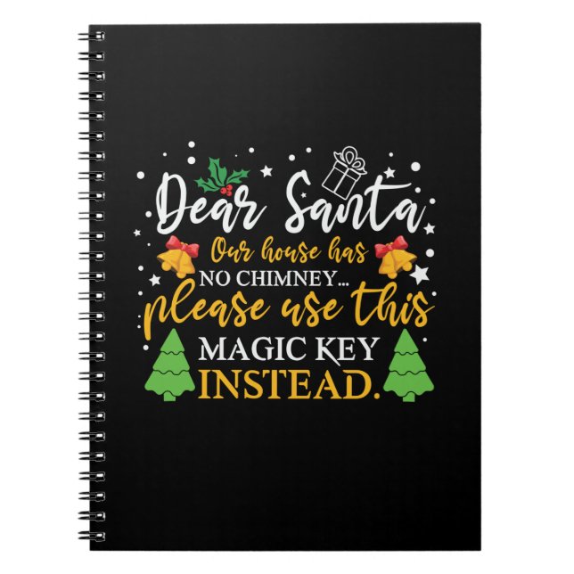 Julafton Kära Santa Magic Nyckel Anteckningsbok (Framsidan)
