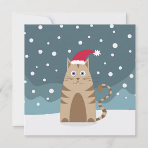 Julafton-katt med hatt, roligt kattunge-kort