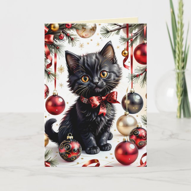 Julafton Kattunge & Baubles No.1 Kort (Framsida)