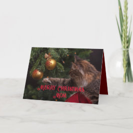 JULAFTON KATTUNGE CHRISTMAS-KORT FÖR MAMMA TACK KORT