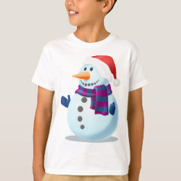 Julafton Kids Sweatshirt-Snögubbe Design T-shirt
