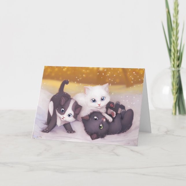 Julafton Kittens vykort (Framsida)