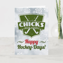 Julafton-kort för Fält Hockey Helgdag Card Helgkort