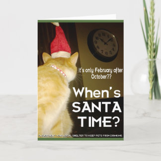 Julafton-kort med giftigt torrt katt helgkort