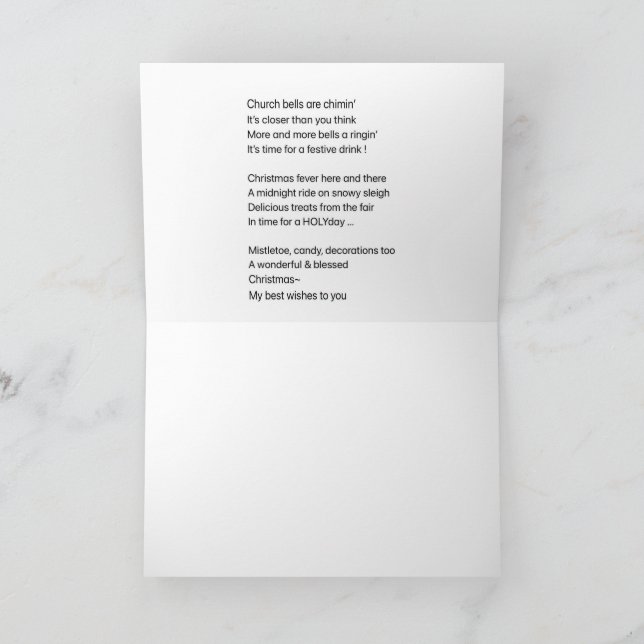 Julafton-kort och dikt helgkort (Inuti)