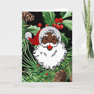 julafton kullsvart jultomten helgkort