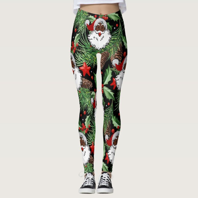 julafton kullsvart jultomten leggings (Framsida)