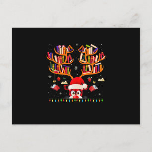 Julafton Light Bok Älskare Bibrarian Bibliotek Bok Vykort