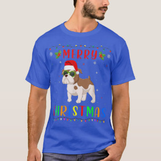 Julafton Light English Bulldog Design Matching Chr T Shirt