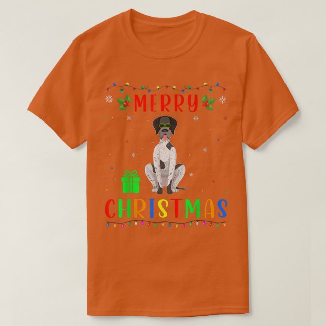 Julafton Light German Shorthar Pointer Hund Christ T Shirt (Design framsida)