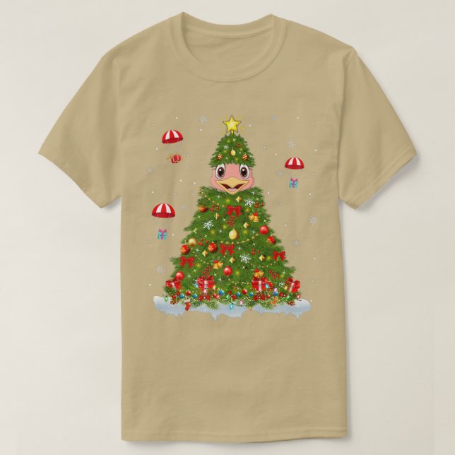 Julafton Light Matching Family Funny Ostrich Bird  T Shirt (Design framsida)