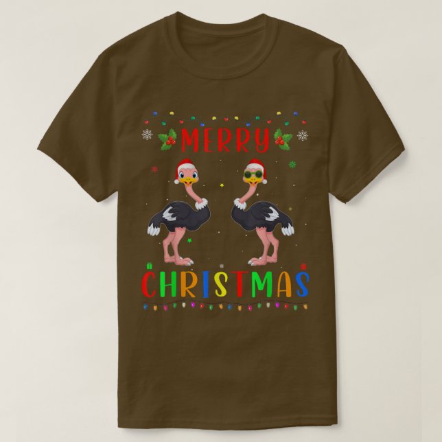 Julafton Light Ostriches Design Matcha julpaj T Shirt (Design framsida)