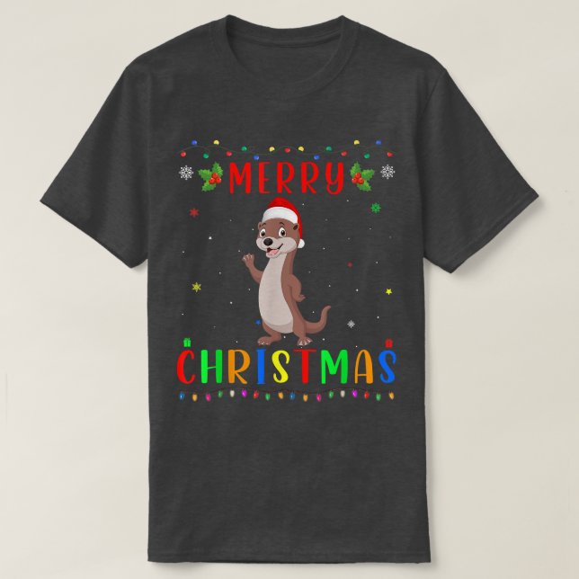 Julafton Light Otter Design Matcha jul Pajama T Shirt (Design framsida)