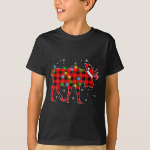Julafton Lighting Buffalo Plade Santa Moose jul T Shirt