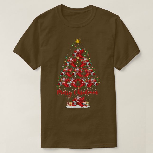 Julafton Lighting Matching Santa Airplan jul Tr T Shirt (Design framsida)