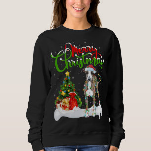 Julafton Lighting Matching Santa Italiano Greyhoun T Shirt