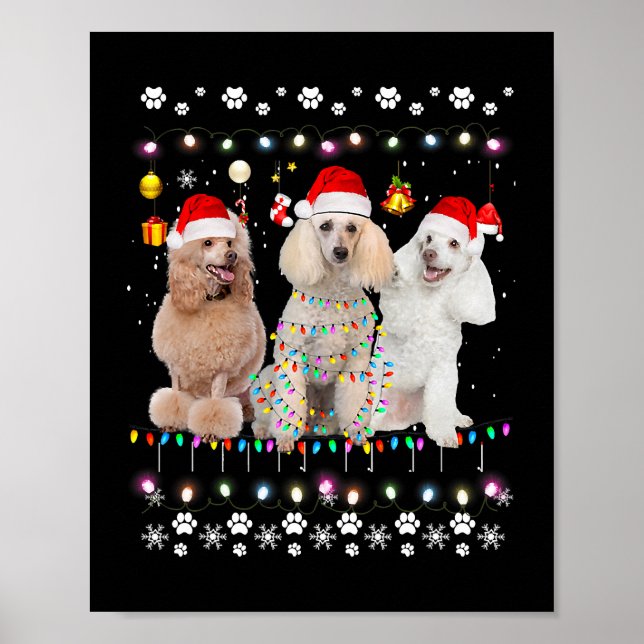 Julafton Lighting Matching Ugly Pudel Hund jul 8 Poster (Framsidan)