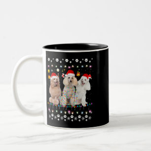 Julafton Lighting Matching Ugly Pudel Hund jul 8 Två-Tonad Mugg
