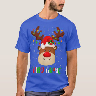 Julafton Lighting Reindeer Funny 3rd Klass Lärare  T Shirt