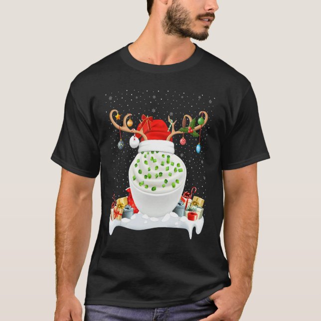Julafton Lighting Reindeer Santa Hat Sour Cream Kr T Shirt (Framsida)