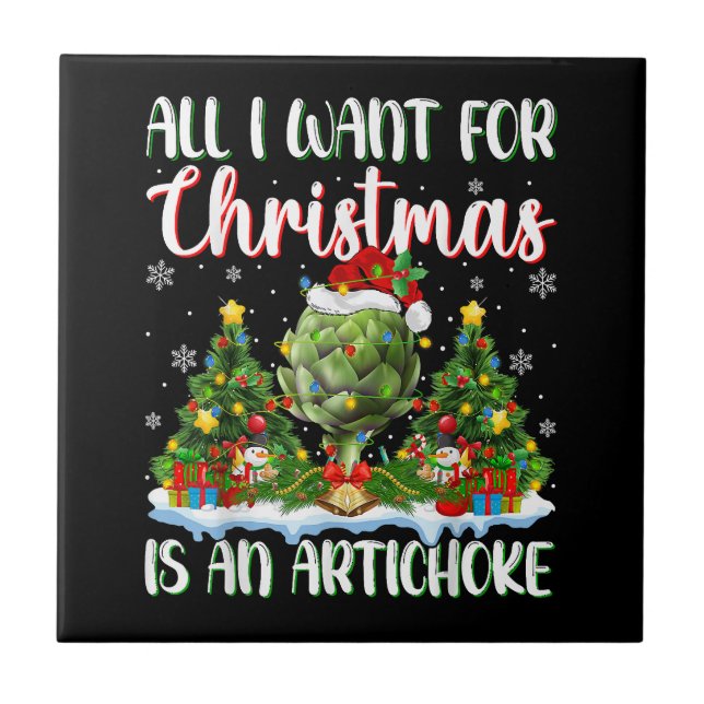 Julafton Lighting Santa, allt jag vill ha i julkla Kakelplatta (Framsidan)