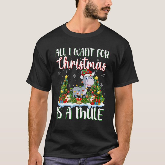Julafton Lighting Santa, allt jag vill ha i julkla T Shirt (Framsida)