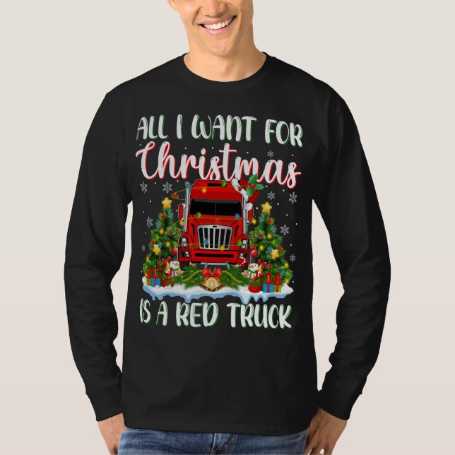 Julafton Lighting Santa, allt jag vill ha i julkla T Shirt (Framsida)