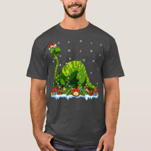 Julafton Lighting Santa Brontosaurus Dinosaur Chri T Shirt