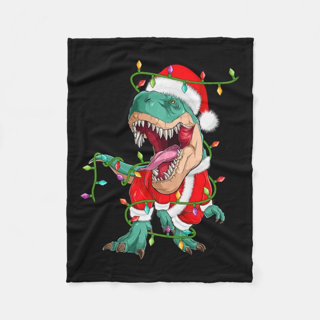 Julafton Lighting Santa Costume Dinosaur T-rex Chr Fleecefilt (Framsidan)