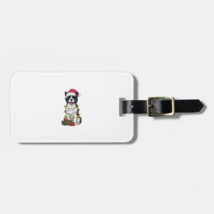 Julafton Lighting Santa Hat American Akita Hund Ch Bagagebricka