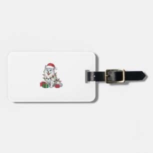 Julafton Lighting Santa Hat American Eskimo Hund K Bagagebricka