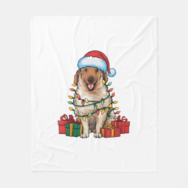 Julafton Lighting Santa Hat Anatolian Shepherd Hun Fleecefilt (Framsidan)