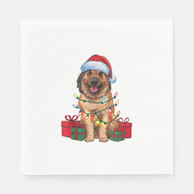 Julafton Lighting Santa Hat Anatolian Shepherd Hun Pappersservett (Framsidan)