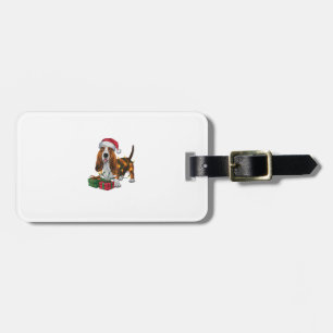 Julafton Lighting Santa Hat Basset Hound Hund jul Bagagebricka