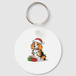 Julafton Lighting Santa Hat Beagle Hund jul Nyckelring