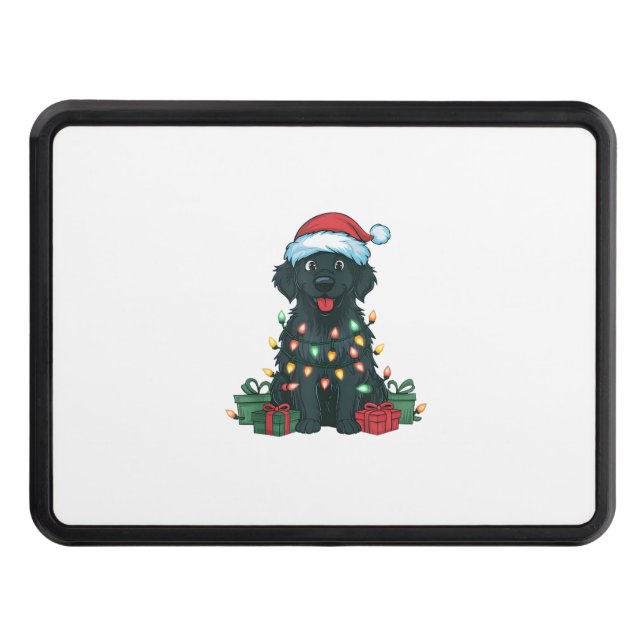 Julafton Lighting Santa Hat Black Golden Retriever Dragkroksskydd (Framsidan)