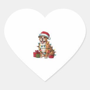 Julafton Lighting Santa Hat Boerboel Hund jul Hjärtformat Klistermärke