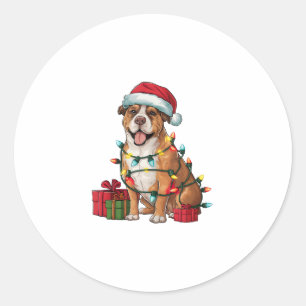 Julafton Lighting Santa Hat Boerboel Hund jul Runt Klistermärke