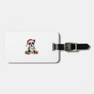 Julafton Lighting Santa Hat Boston Terrier Hund Ch Bagagebricka