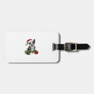 Julafton Lighting Santa Hat Boston Terrier Hund Ch Bagagebricka